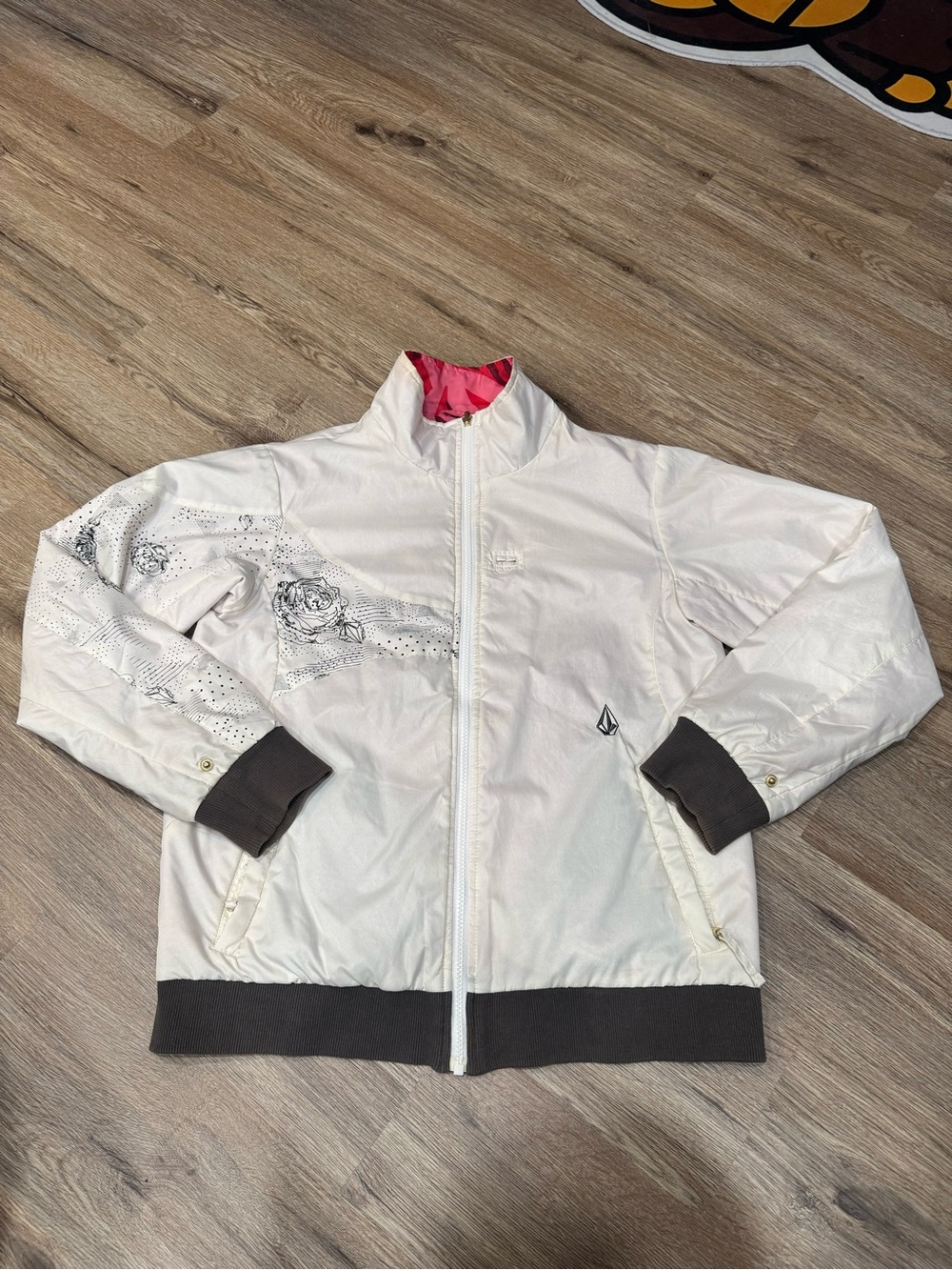 Vintage Volcom Snowboard Jacket Women’s Size Large Thermonite Rose Ski